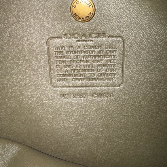 NWT Authentic COACH Brooklyn 39 Shoulder Bag in Olive Suede - Picture 7 of 10